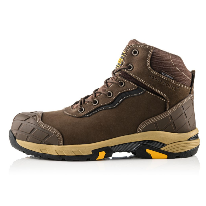 Buckbootz BLITZ Tradez Safety Boots Lightweight Waterproof S3 SRC WR Brown